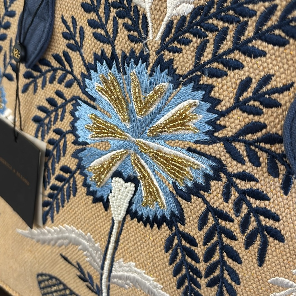 NWT America and Beyond Floral Embroidered & Beaded Tote Bag - Picture 8 of 8